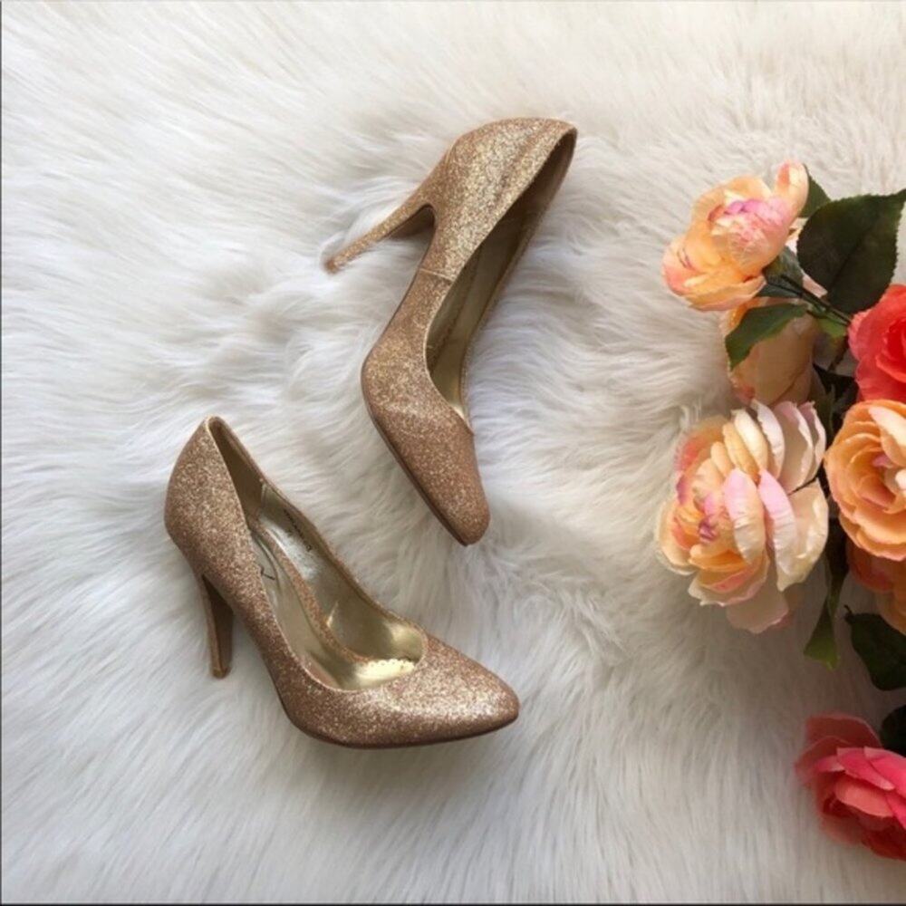 Gomax Gold Glitter High Heels Prom Formal NWOT